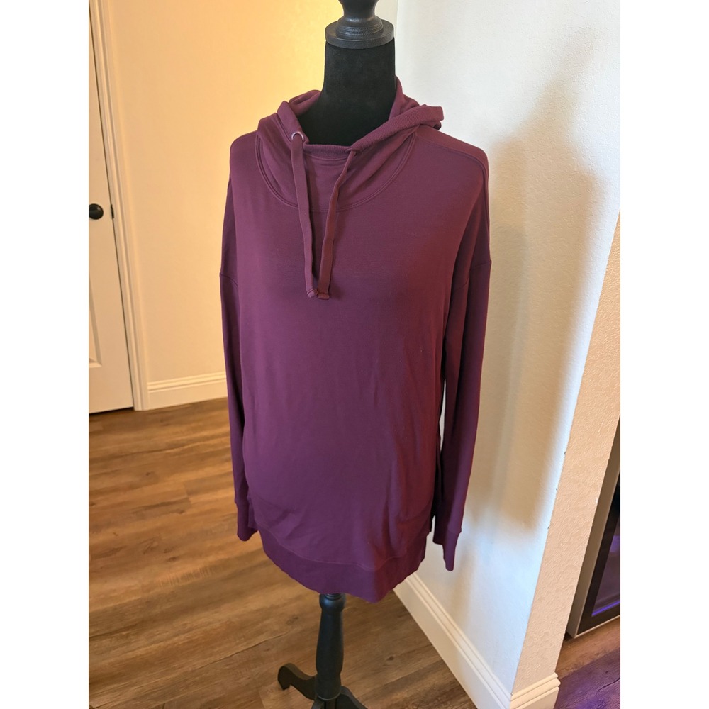 Active Life Spiced Apple Burgundy Modal Blend Tunic Hoodie Sweatshirt Medium